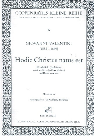 Valentini, Giovanni - Hodie Christus natus est Solo A (B), 2 Vl, Bc1 Partitur