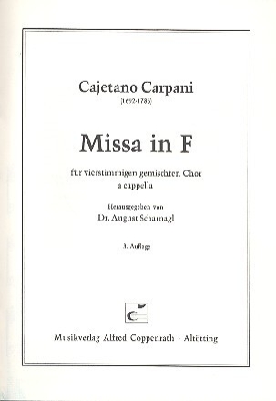Carpani, Cajetano - Missa in F Coro SATB Partitur