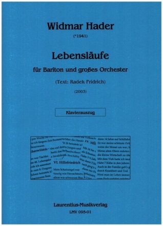 Lebensl�ufe f�r Bariton und Orchester Klavierauszug