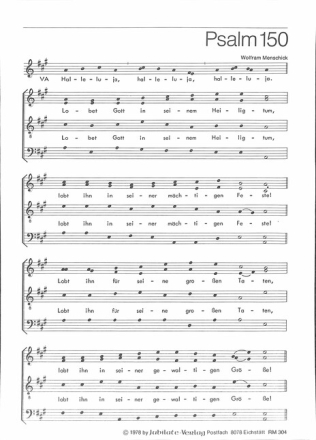 Menschick: Psalm 150 f�r gem Chor Chorpartitur
