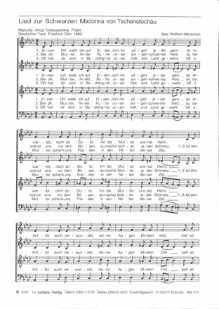 Menschick: Lied zur Schwarzen Madonna 4-stimmig f�r gem Chor Chorpartitur