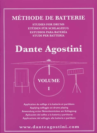 Methode de batterie vol.1 Studies for drums partitions et application du solfege