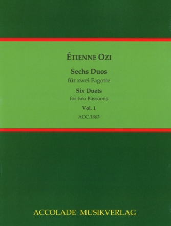 6 Duos Band 1 (Nr.1-3) f�r 2 Fagotte Partitur und Stimmen