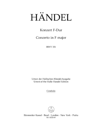 Konzert F-Dur HWV331 f�r Orchester Cembalo