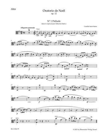 Oratorio de No�l op.12 f�r Soli, gem Chor und Orchester Viola