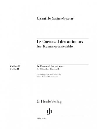 Le Carnaval des animaux f�r Kammerensemble Violine 2