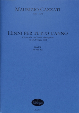 Hinni per tutto l'anno  op.29 vol.2 f�r Alt oder Bass, 2 Violinen (ad lib.) und Bc Spielpartitur