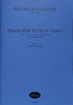 Hinni per tutto l'anno  op.29 vol.1 f�r Sopran oder Tenor, 2 Violinen (ad lib.) und Bc Spielpartitur