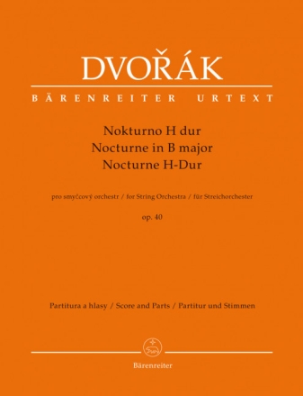 Nocturne H-Dur op. 40 f�r 2 Violinen, Viola, Cello, Kontrabass Partitur und Stimmen