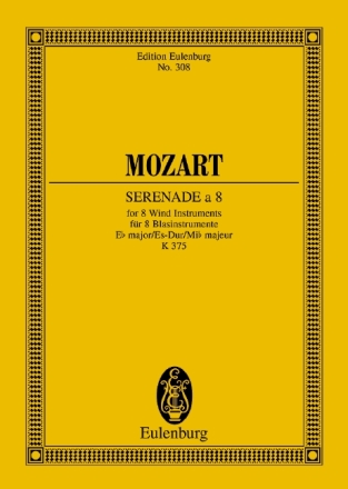 Serenade no. 11 e flat KV375 for 2 oboes, 2 clarinets, 2 horns and 2 bassons MINIATURE SCORE