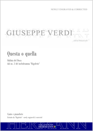 Verdi, Giuseppe Fortunino Francesco, Rigoletto - Questa o quella (dal  Tenor, Orchester Klavierauszug