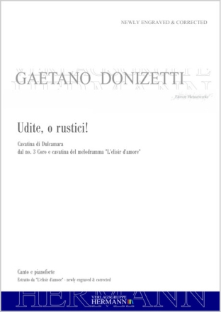 Donizetti, Gaetano, L'elisir d'amore - Udite, o rustici! (atto primo) Bariton, Chor und Orchester Klavierauszug