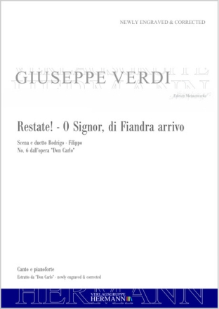 Verdi, Giuseppe, Don Carlo - Restate! - O Signor, di Fiandra arrivo (n Bariton, Bass und Orchester Klavierauszug