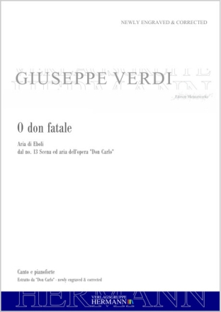 Verdi, Giuseppe, Don Carlo - O don fatale (dal no. 13) Mezzo-Sopran und Orchester Klavierauszug