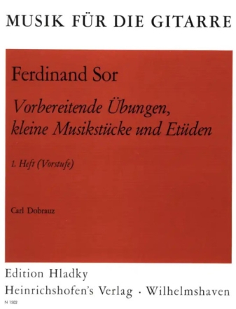 Vorbereitende �bungen, kleine Musikst�cke und Et�den Band 1 (Vorstufe) f�r Gitarre