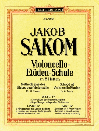 Violoncello-Et�denschule Band 4 - Entwicklung der Fingerl�ufigkeit... f�r Violoncello Bogen�bungen in liegenden Strichen