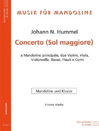 Konzert G-Dur f�r Mandoline und Orchester Klavierauszug