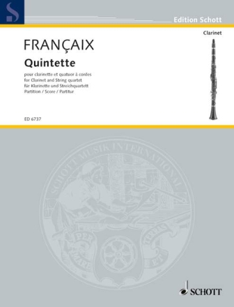 Quintett f�r Klarinette und Streichquartett Partitur