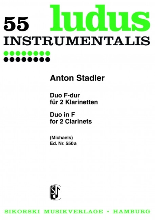 Duo F-Dur f�r 2 Klarinetten Spielpartitur