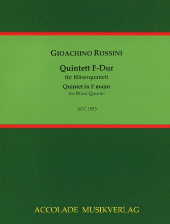Quintett F-Dur  f�r Fl�te, Oboe, Klarinette, Horn und Fagott Partitur und Stimmen
