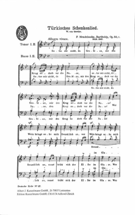 T�rkisches Schenkenlied f�r M�nnerchor a cappella