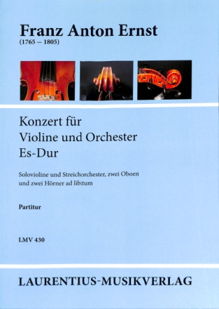 Konzert Es-Dur f�r Violine und Streichorchester (2Ob,Hrn ad lib.) Partitur