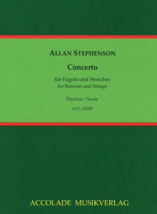 Stephenson, Allan, Fagottkonzert Fagott, Orchester Studienpartitur