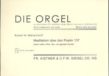 Meditation �ber den Psalm 137 f�r Orgel