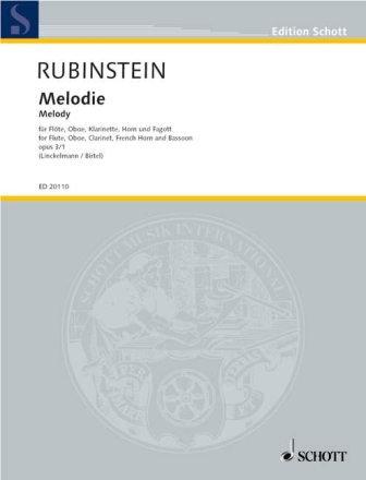 Melodie op. 3/1 f�r Bl�serquintett Partitur und Stimmen