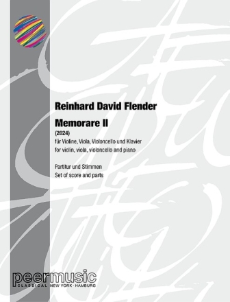 Memorare II (rev. 2024) f�r Violine, Viola, Violoncello und Klavier Partitur und Stimmen