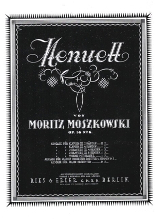 Menuett op.56,6 f�r Klavier zu 4 H�nden Spielpartitur