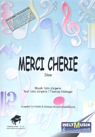 Merci cherie f�r Gesang und Klavier Einzelausgabe
