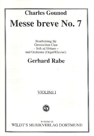Messe breve Nr.7 f�r gem Chor und Orchester (Orgel/Klavier) (Soli ad lib) Violine 1