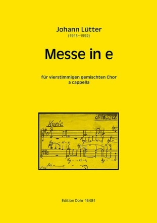Messe in e f�r gem Chor a cappella Partitur