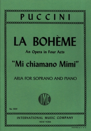 Mi chiamano Mimi Aria for soprano and piano