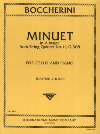 Minuet A major from string quintet no.11 G308 for cello and piano