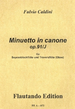 Minuetto in canone op.91/J  f�r Sopranblockfl�te und Traversfl�te (Oboe) Spielpartitur