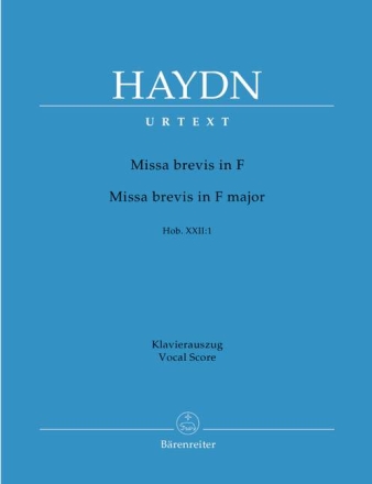Missa brevis F-Dur Hob.XXII:1 f�r Soli (SS), Chor und Orchester Klavierauszug
