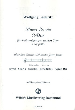 Missa brevis G-Dur f�r gem Chor a cappella Partitur