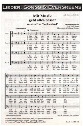Mit Musik geht alles besser f�r M�nnerchor a cappella Partitur