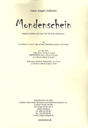 Mondenschein f�r Blockfl�te (oder anderes Melodieinstrument) und Klavier