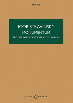 Monumentum HPS 725 f�r Orchester Studienpartitur