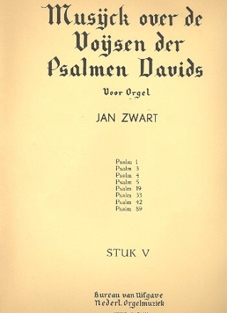Musijk over de Voysen der Psalmen Davids vol.5 voor orgel