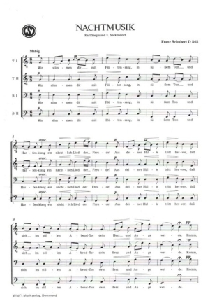 Nachtmusik D848 f�r M�nnerchor a cappella Partitur