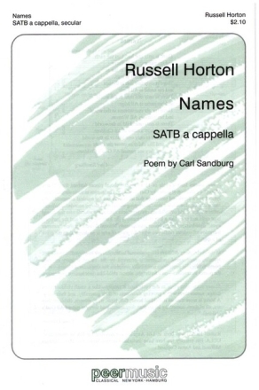 Names for mixed chorus (SATB) a cappella score