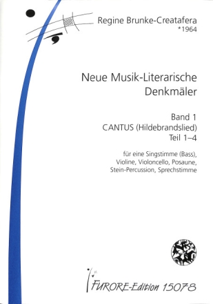 Neue Musik-Literarische Denkm�ler Band 1 Teil 1-4 f�r Gesang (Bass), Violine, Violoncello, Posaune, Stein-Percussion und Sprecher, Partitur und Stimmen
