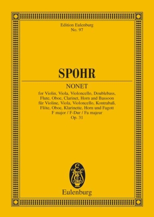 Nonett F-Dur op.31 f�r Bl�serquintett, Streichtrio und Kontrabass Studienpartitur