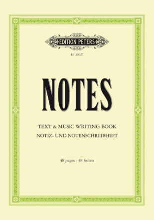 Notes: Text and Music Writing Book  Notiz- und Notenschreibheft