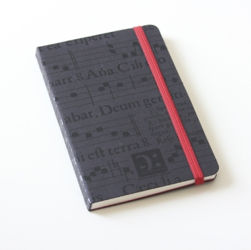 Notizbuch Cecilia mit Wochenplaner und Kalender 2018-2021 Din A5 hoch schwarz mit Gummiband in rot