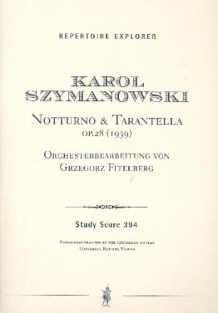 Notturno und Tarantella op.28 f�r Violine und Orchester Studienpartitur